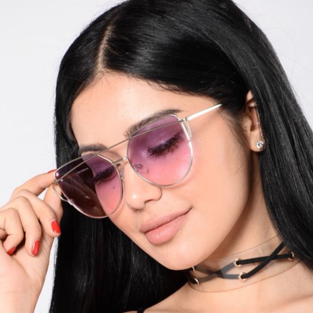 FashionNova Purple-Pink Sunglasses w/ silver rims
